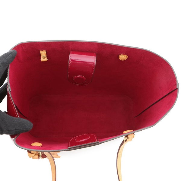 ルイヴィトン トートバッグ モノグラム・ヴェルニ ロング・ビーチPM M90480 LOUIS VUITTON ポーチ付き