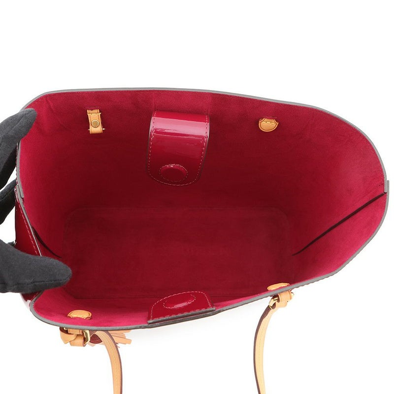 ルイヴィトン トートバッグ モノグラム・ヴェルニ ロング・ビーチPM M90480 LOUIS VUITTON ポーチ付き