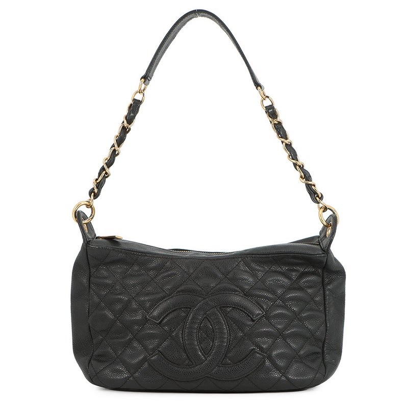 シャネル チェーンショルダーバッグ マトラッセ ココマーク キャビアスキン A20993 CHANEL バッグ ワンショルダー 黒