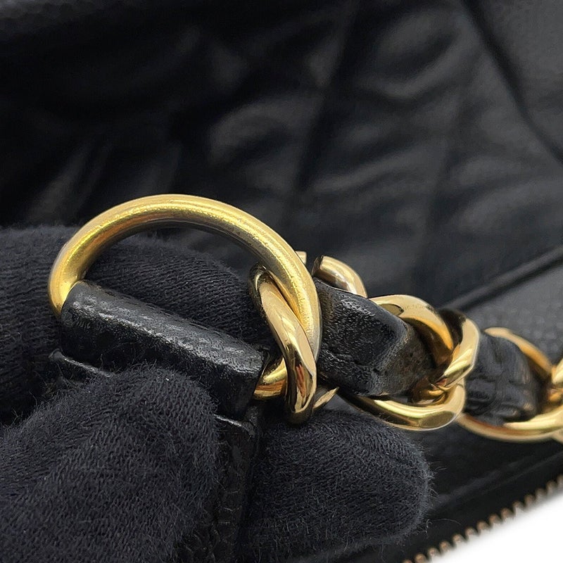 シャネル チェーンショルダーバッグ マトラッセ ココマーク キャビアスキン A20993 CHANEL バッグ ワンショルダー 黒