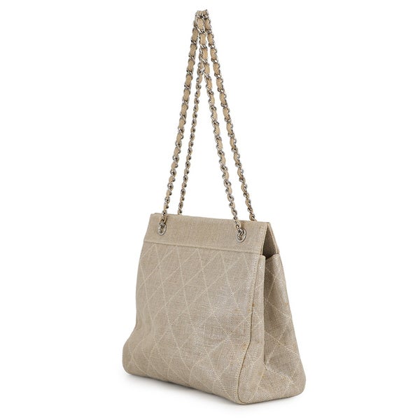 シャネル チェーンショルダーバッグ ココマーク マトラッセ コーティングキャンバス CHANEL