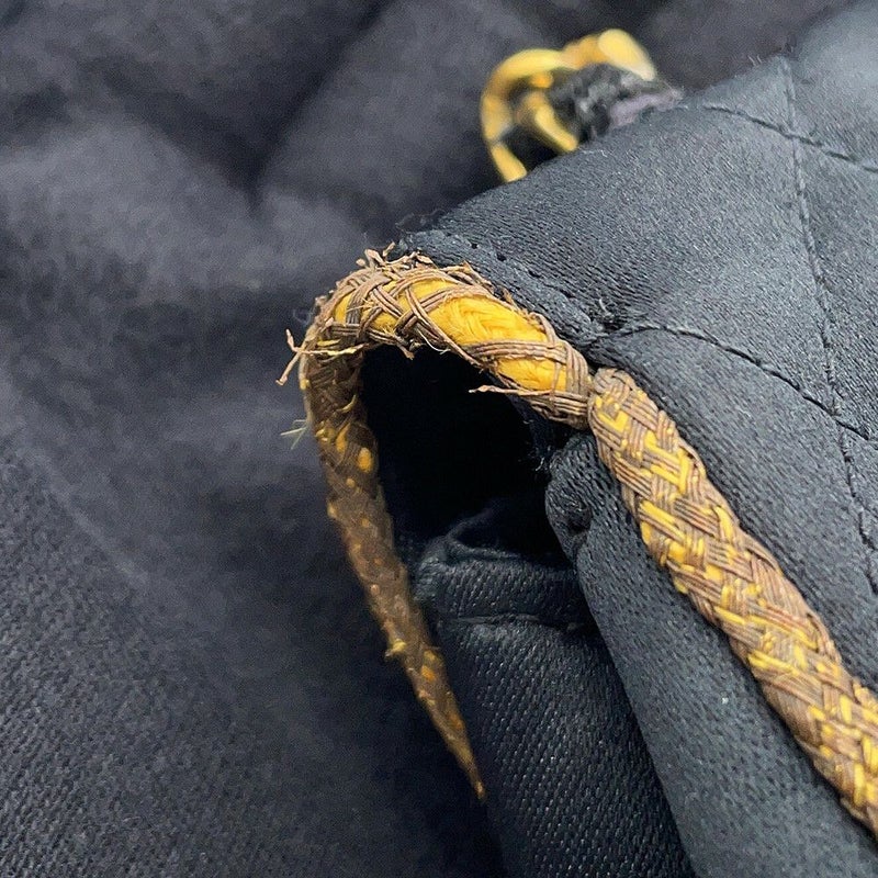 シャネル チェーンショルダーバッグ マトラッセ ココマーク サテン CHANEL 黒