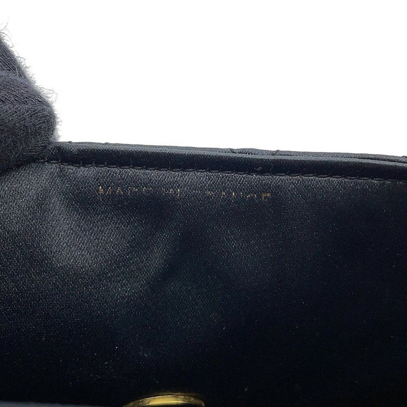 シャネル チェーンショルダーバッグ マトラッセ ココマーク サテン CHANEL 黒