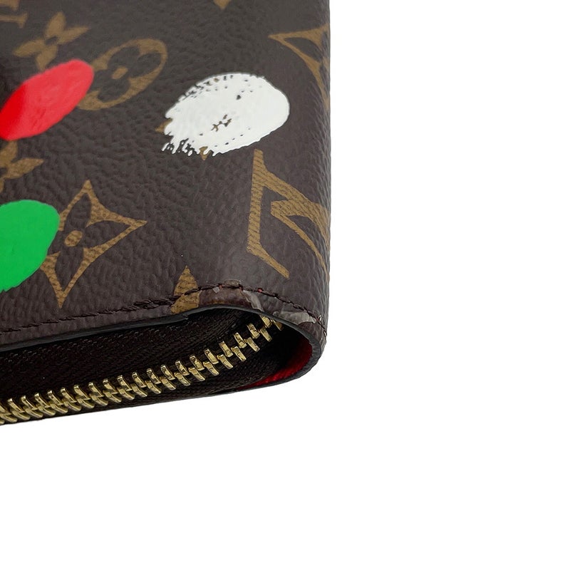 ルイヴィトン 長財布 モノグラム LV × YK ジッピー・ウォレット M81864 LOUIS VUITTON 草間彌生コラボ
