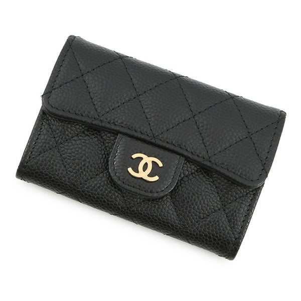 シャネル カードケース マトラッセ クラシックカードケース ココマーク キャビアスキン AP0214 CHANEL 名刺入れ 黒