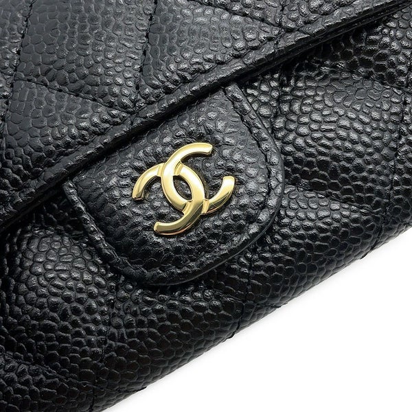 シャネル カードケース マトラッセ クラシックカードケース ココマーク キャビアスキン AP0214 CHANEL 名刺入れ 黒