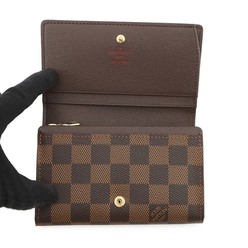 ルイヴィトン 二つ折り財布 ダミエ・エベヌ ポルトフォイユ・トレゾール N61736 LOUIS VUITTON