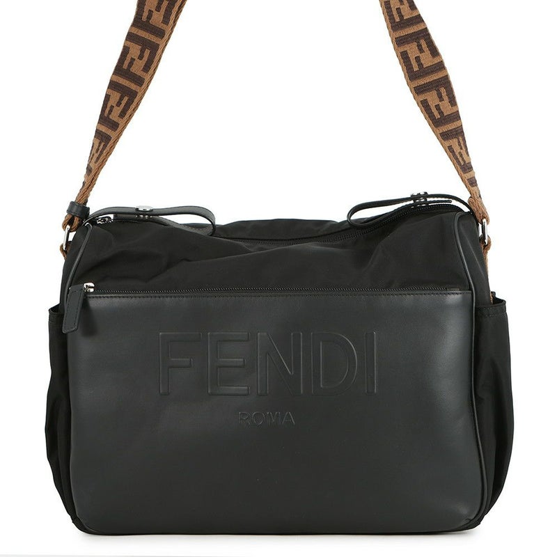 フェンディ マザーズバッグ ナイロン レザー 7VB014 FENDI ベビーバッグ トートバッグ 黒