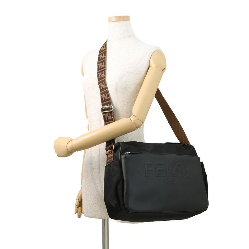 フェンディ マザーズバッグ ナイロン レザー 7VB014 FENDI ベビーバッグ トートバッグ 黒
