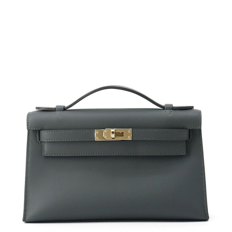 エルメス ハンドバッグ ポシェットケリー ヴェールマングローブ/シャンパンゴールド金具 スイフト K刻印