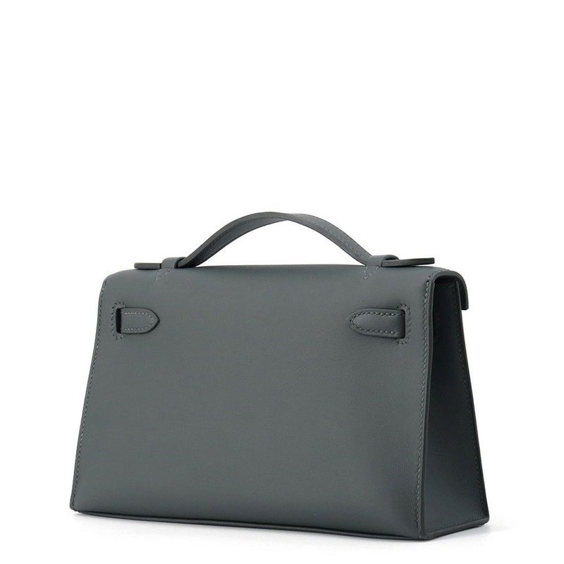 エルメス ハンドバッグ ポシェットケリー ヴェールマングローブ/シャンパンゴールド金具 スイフト K刻印