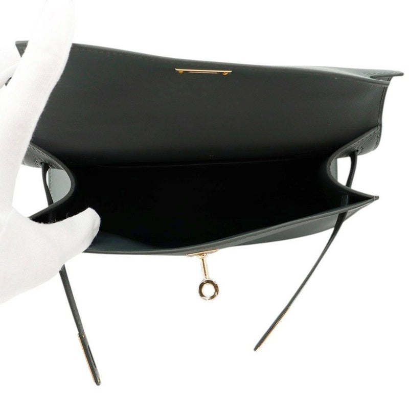 エルメス ハンドバッグ ポシェットケリー ヴェールマングローブ/シャンパンゴールド金具 スイフト K刻印