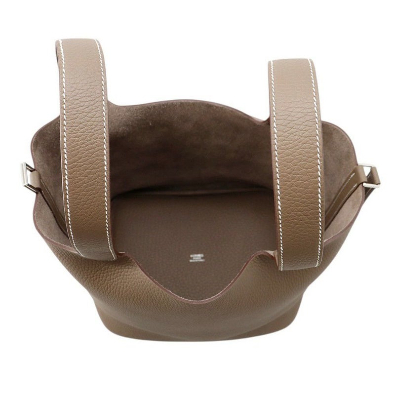 エルメス ハンドバッグ ピコタンロックMM エトゥープ/シルバー金具 トリヨンクレマンス K刻印