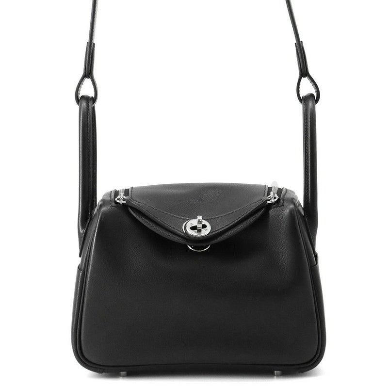 エルメス リンディ ミニ ブラック/シルバー金具 ヴォリュプト K刻印 ２wayショルダー 黒