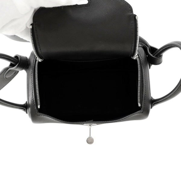 エルメス リンディ ミニ ブラック/シルバー金具 ヴォリュプト K刻印 ２wayショルダー 黒