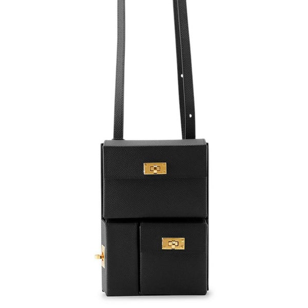 エルメス ショルダーバッグ ケリーマルチポケット ブラック/ゴールド金具 エプソン K刻印 黒