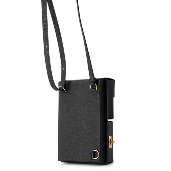 エルメス ショルダーバッグ ケリーマルチポケット ブラック/ゴールド金具 エプソン K刻印 黒