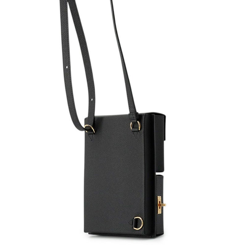 エルメス ショルダーバッグ ケリーマルチポケット ブラック/ゴールド金具 エプソン K刻印 黒