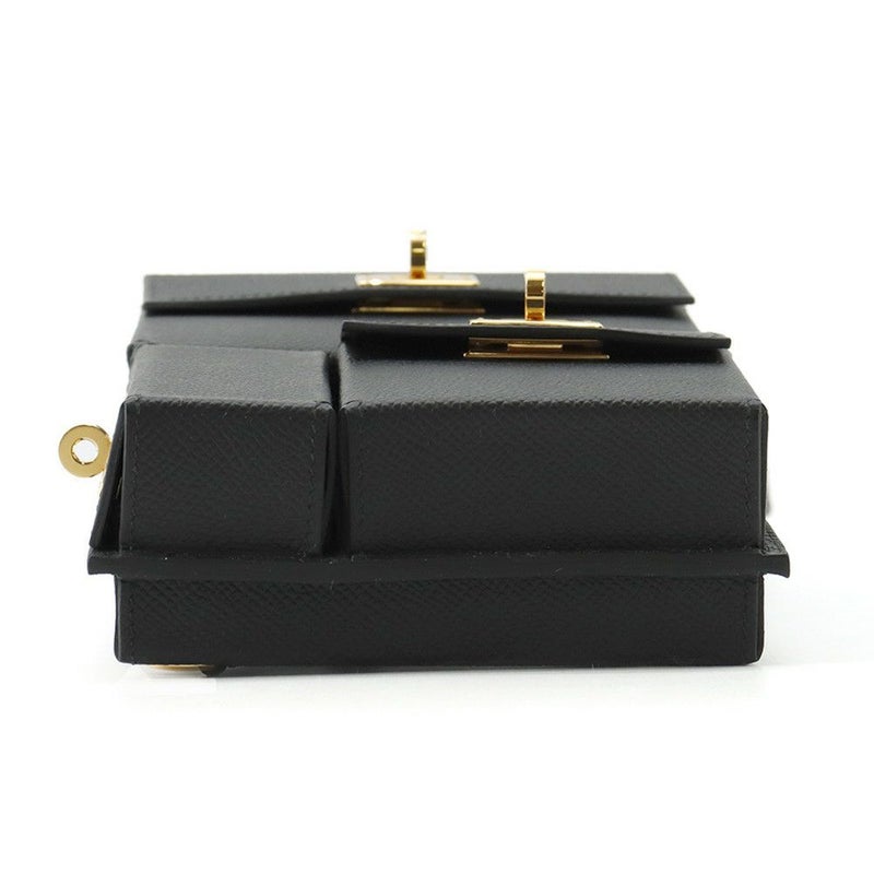 エルメス ショルダーバッグ ケリーマルチポケット ブラック/ゴールド金具 エプソン K刻印 黒