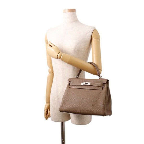 エルメス ハンドバッグ ケリー28 内縫い エトゥープ/シルバー金具 トゴ T刻印 ２wayショルダー