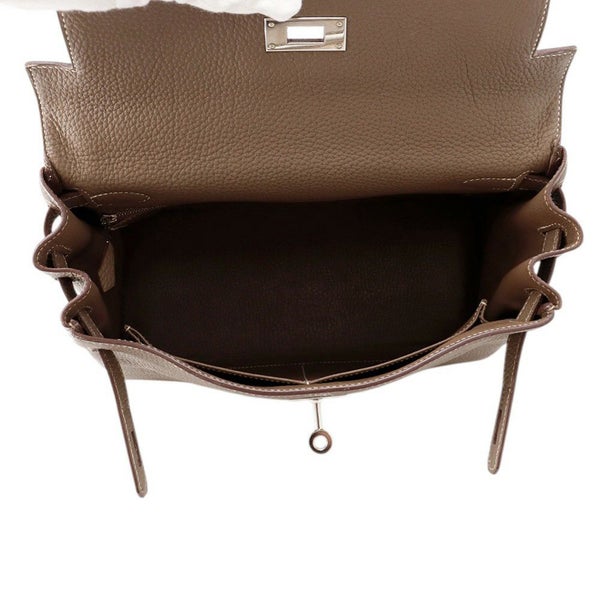 エルメス ハンドバッグ ケリー28 内縫い エトゥープ/シルバー金具 トゴ T刻印 ２wayショルダー