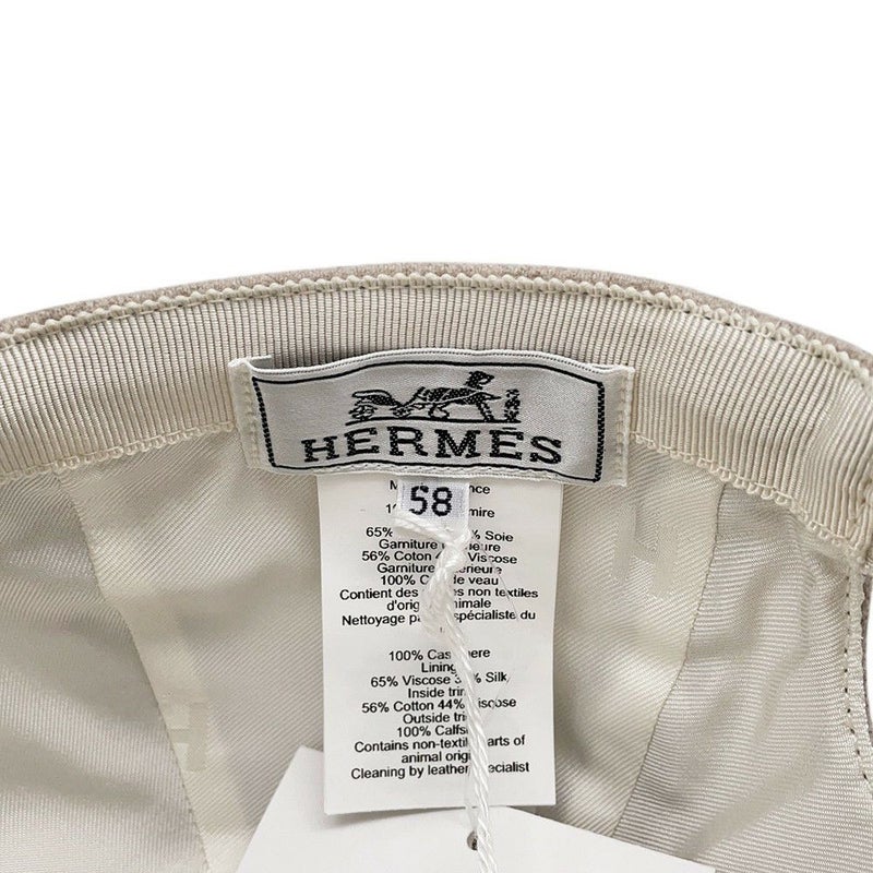 エルメス キャップ セレナ エプロン ドール カシミヤ サイズ58 HERMES 帽子