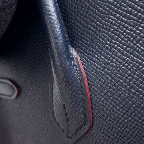 エルメス バーキン コントゥール 25 ブルーインディゴ/ルージュアッシュ/ゴールド金具 エプソン X刻印 HERMES Birkin ハンドバッグ