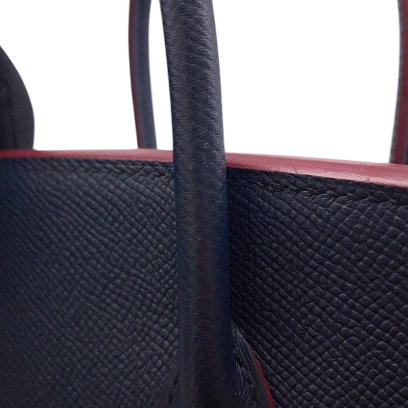 エルメス バーキン コントゥール 25 ブルーインディゴ/ルージュアッシュ/ゴールド金具 エプソン X刻印 HERMES Birkin ハンドバッグ
