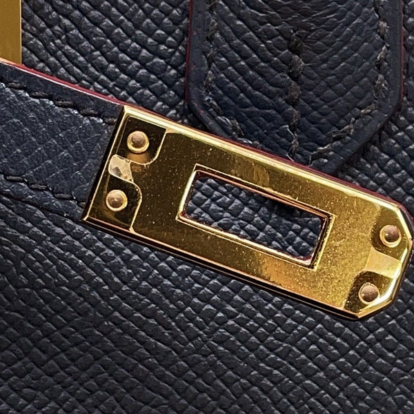 エルメス バーキン コントゥール 25 ブルーインディゴ/ルージュアッシュ/ゴールド金具 エプソン X刻印 HERMES Birkin ハンドバッグ