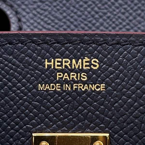 エルメス バーキン コントゥール 25 ブルーインディゴ/ルージュアッシュ/ゴールド金具 エプソン X刻印 HERMES Birkin ハンドバッグ