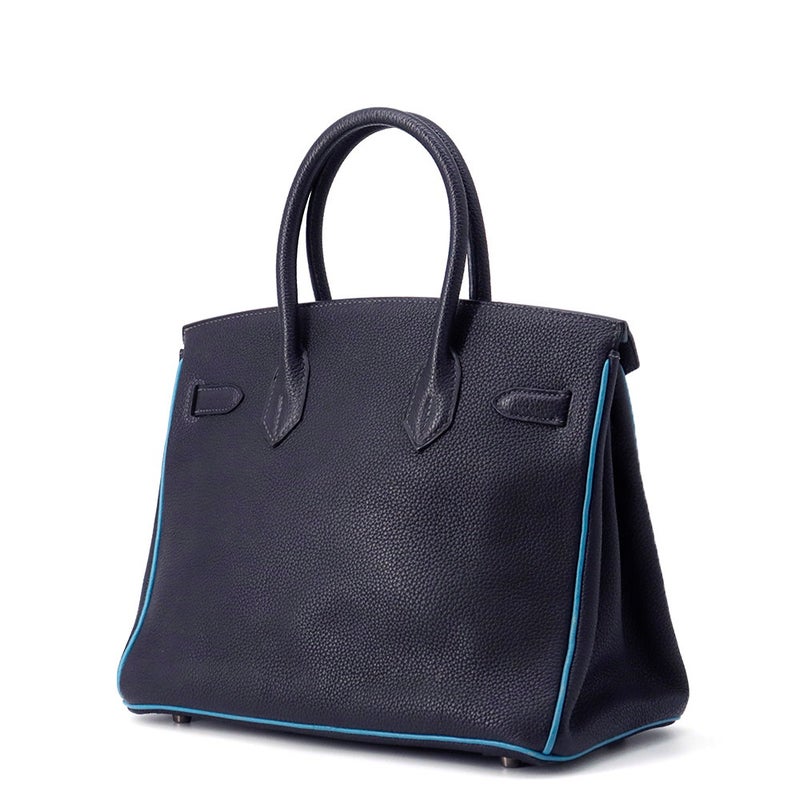 エルメス バーキン30 ヴェルソ ブルーインディゴ/ブルージーン/ルテニウム金具 トゴ □I刻印 HERMES Birkin ハンドバッグ