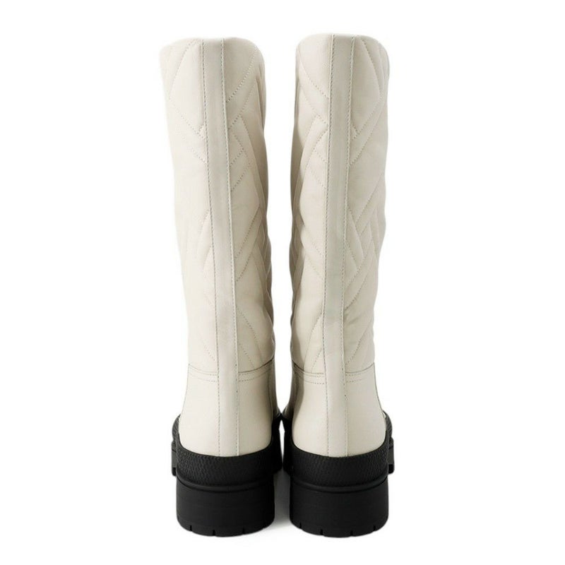 エルメス ブーツ フジ エクスリブス レザー レディースサイズ36 1/2 HERMES 靴 白 黒