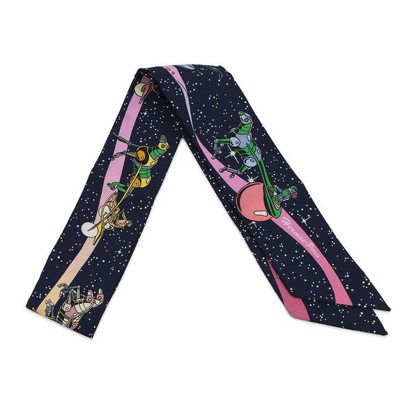 エルメス スカーフ ツイリー スペースダービー Space Derby HERMES シルクツイル 2022年秋冬