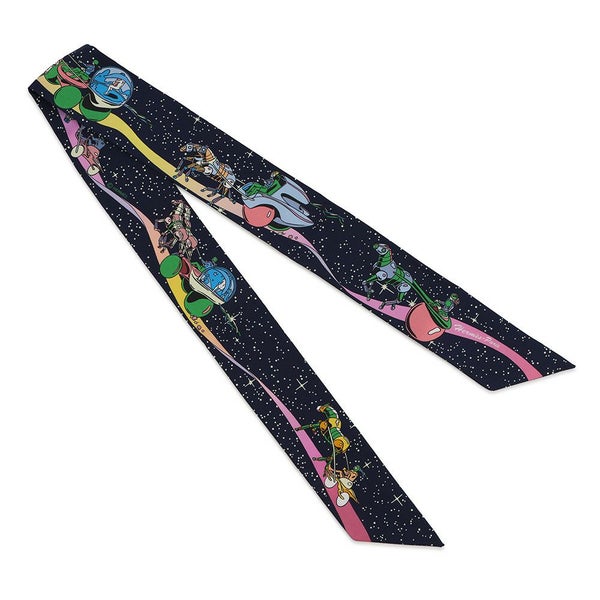 エルメス スカーフ ツイリー スペースダービー Space Derby HERMES シルクツイル 2022年秋冬