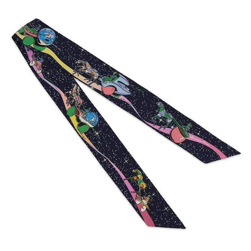 エルメス スカーフ ツイリー スペースダービー Space Derby HERMES シルクツイル 2022年秋冬