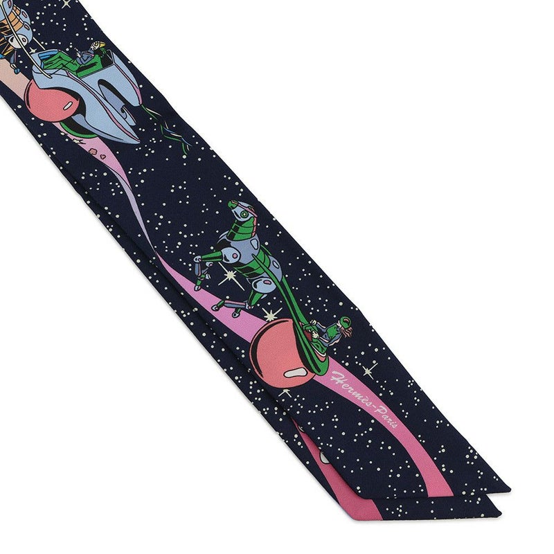 エルメス スカーフ ツイリー スペースダービー Space Derby HERMES シルクツイル 2022年秋冬