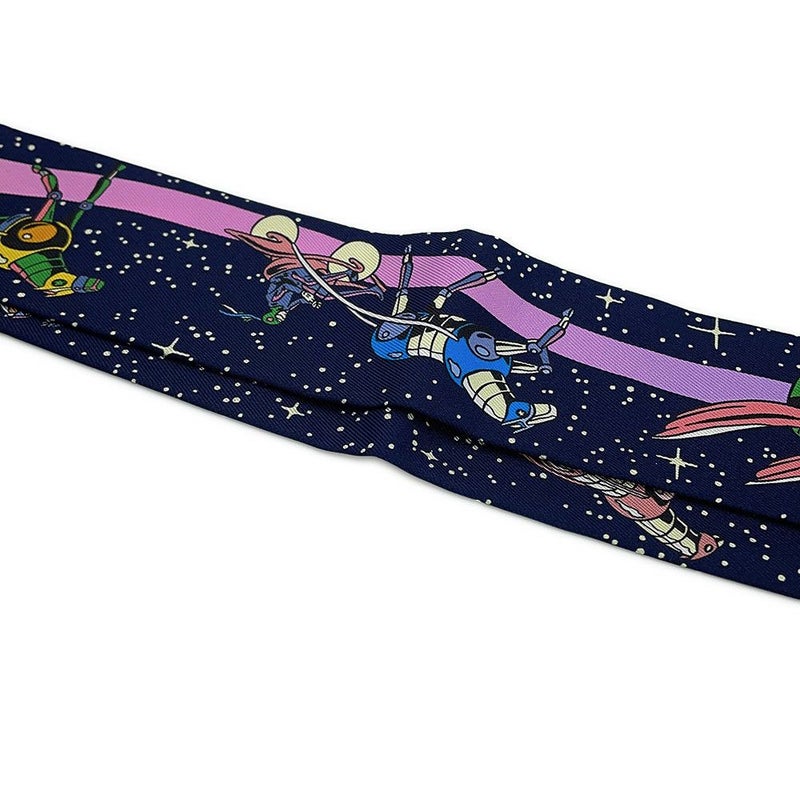 エルメス スカーフ ツイリー スペースダービー Space Derby HERMES シルクツイル 2022年秋冬