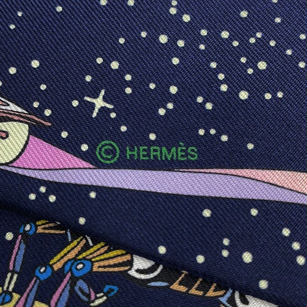 エルメス スカーフ ツイリー スペースダービー Space Derby HERMES シルクツイル 2022年秋冬