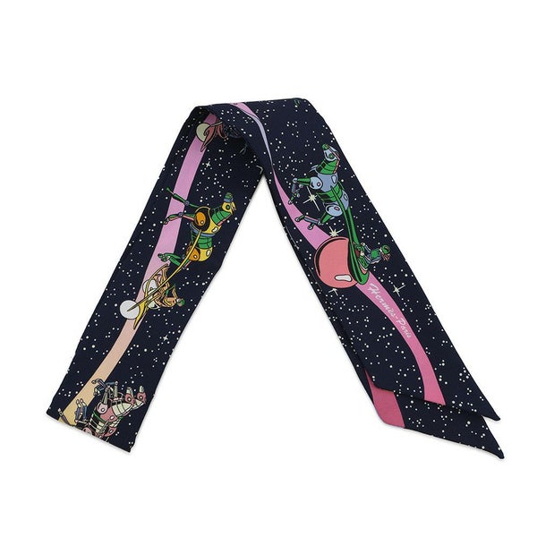 エルメス スカーフ ツイリー スペースダービー Space Derby HERMES シルクツイル 2022年秋冬