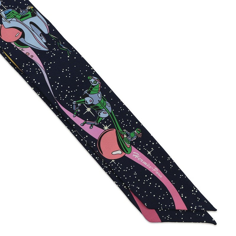 エルメス スカーフ ツイリー スペースダービー Space Derby HERMES シルクツイル 2022年秋冬