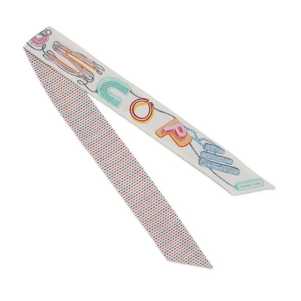 エルメス スカーフ ツイリー シュヴァロスコープ ネオン ポワンティエ 刺繍 シルク HERMES 2023春夏