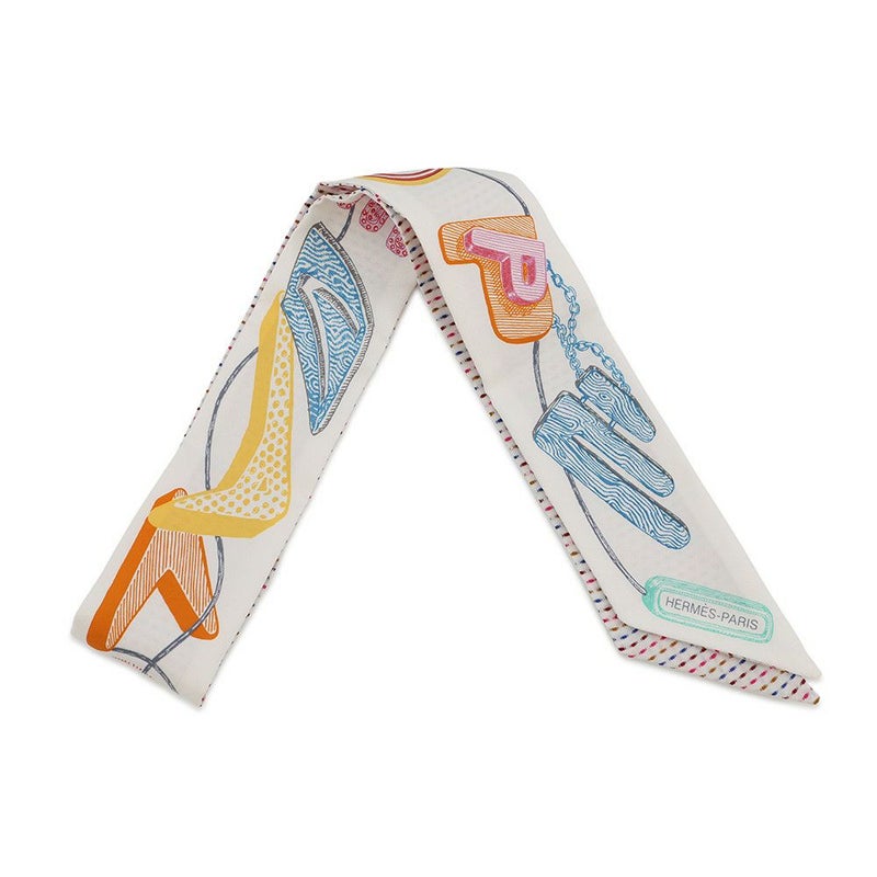 エルメス スカーフ ツイリー シュヴァロスコープ ネオン ポワンティエ 刺繍 HERMES シルクツイル 2023春夏