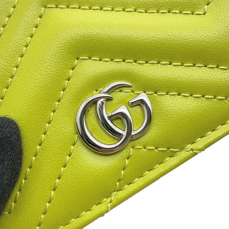 グッチ 二つ折り財布 GGマーモント コンパクトウォレット レザー 466492 GUCCI ダブルG シェブロン