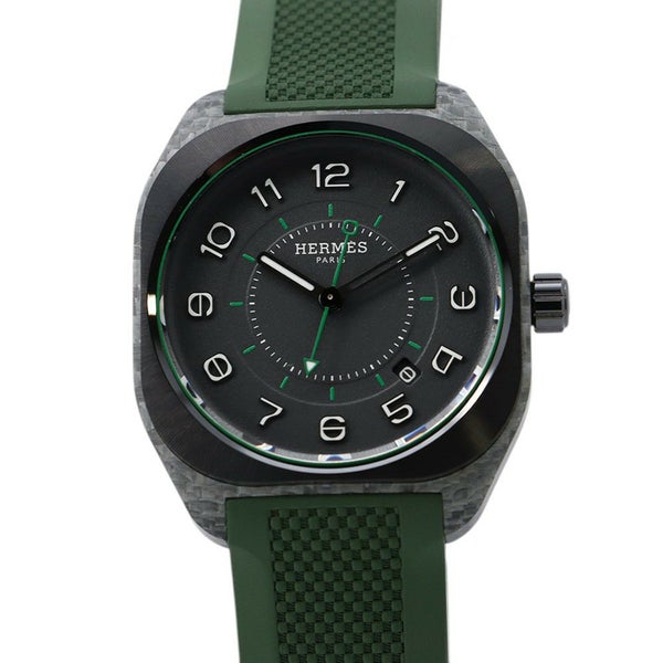 エルメス H08 SP1.746 HERMES 腕時計 ブラック/グリーン文字盤
