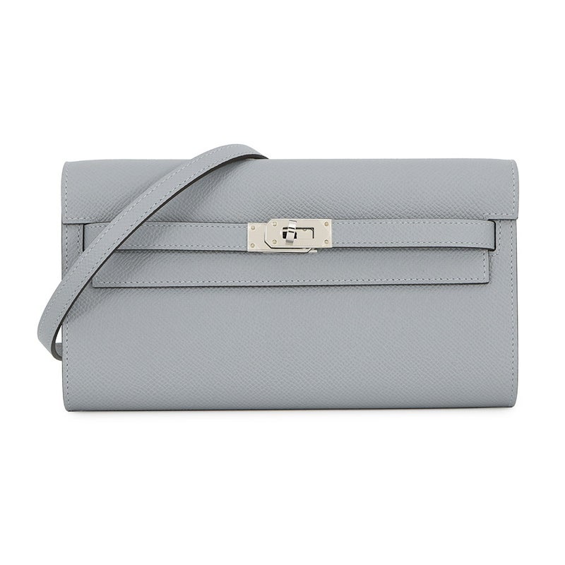 エルメス ケリーウォレット ロング トゥーゴー グリパンタン/シルバー金具 エプソン K刻印 財布