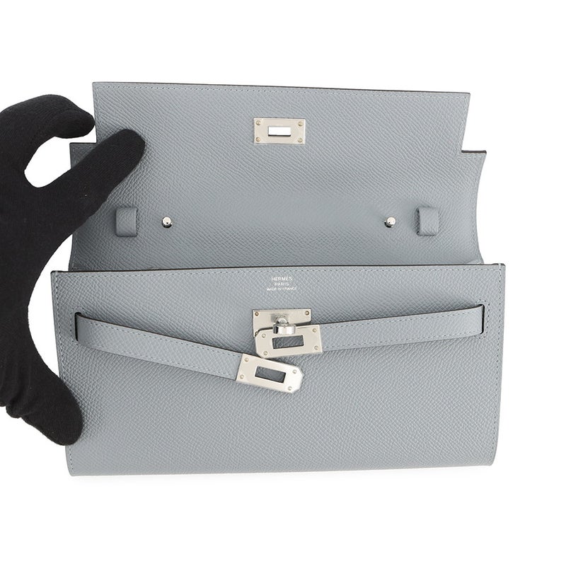 エルメス ケリーウォレット ロング トゥーゴー グリパンタン/シルバー金具 エプソン K刻印 財布