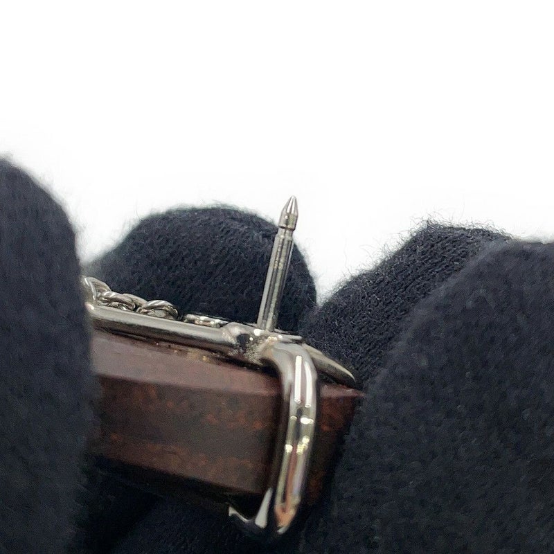 エルメス ブローチ シュヴァル ブラウン/シルバー金具 メタル/ヴュルカニウム HERMES