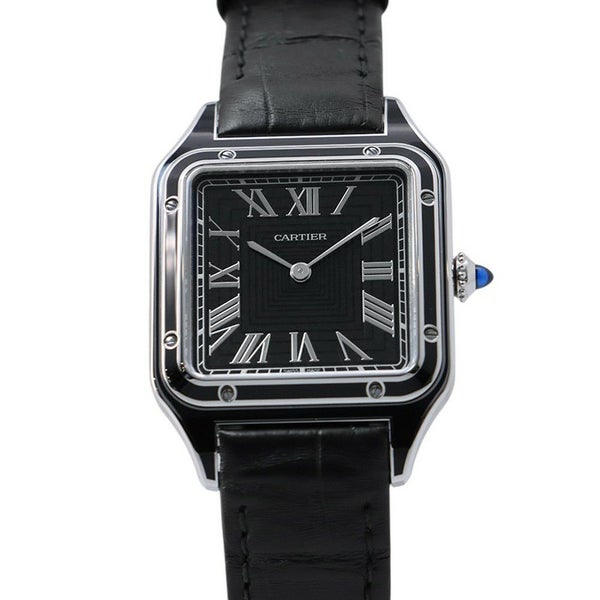 カルティエ サントス デュモン LM WSSA0046 Cartier 腕時計 黒文字盤 手巻き
