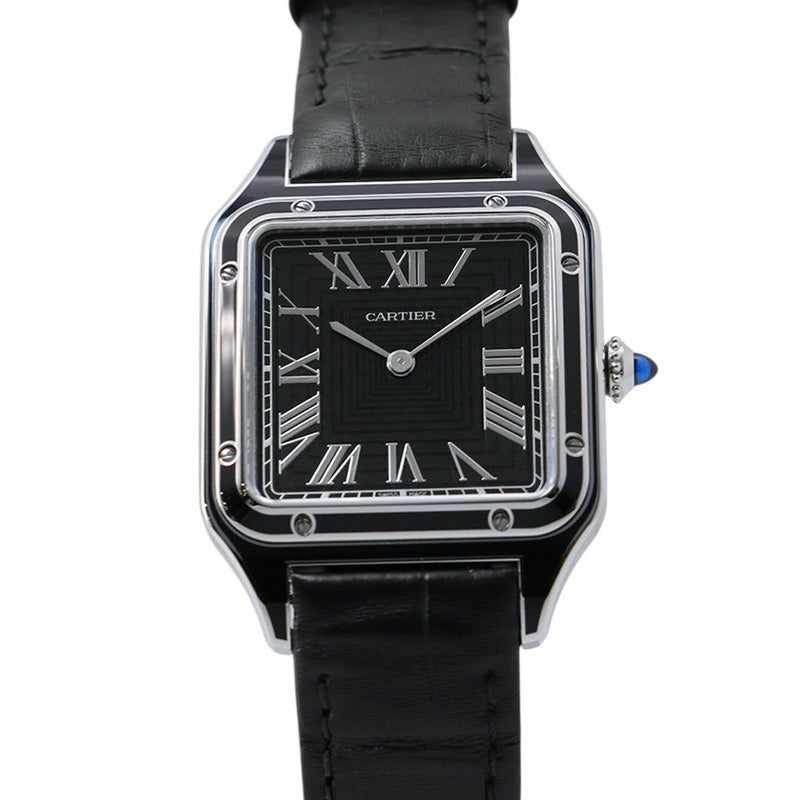 カルティエ サントス デュモン LM WSSA0046 Cartier 腕時計 黒文字盤 手巻き
