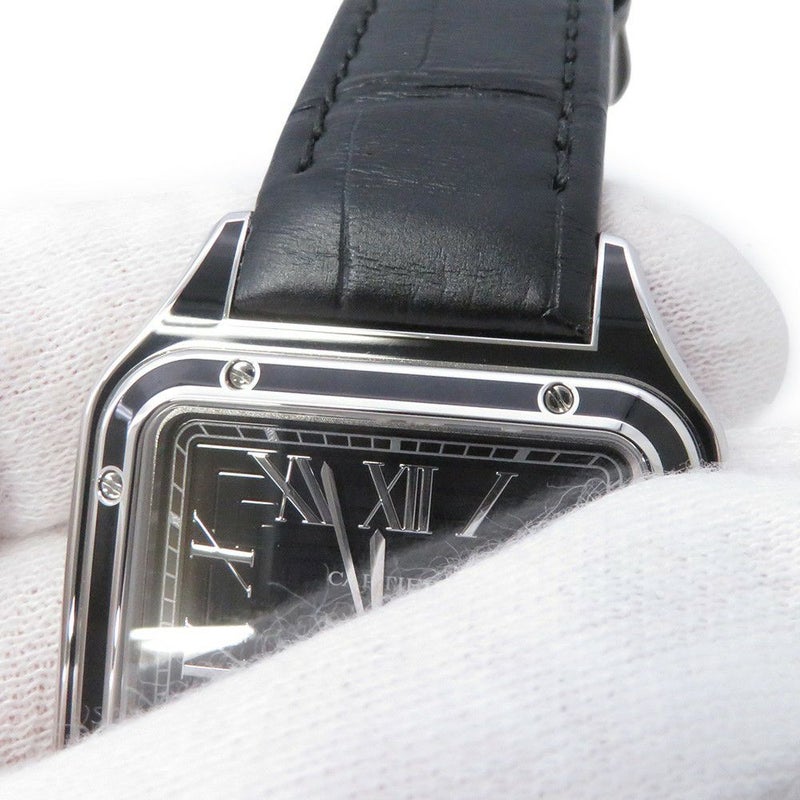 カルティエ サントス デュモン LM WSSA0046 Cartier 腕時計 黒文字盤 手巻き